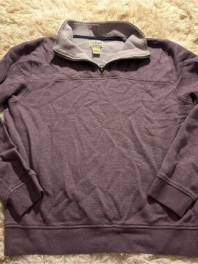 L.L. Bean Lavender Zip-Up Sweater